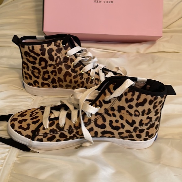 NWOT Kate Spade Keds Leopard Horsehair High Top Sneakers - Picture 7 of 12